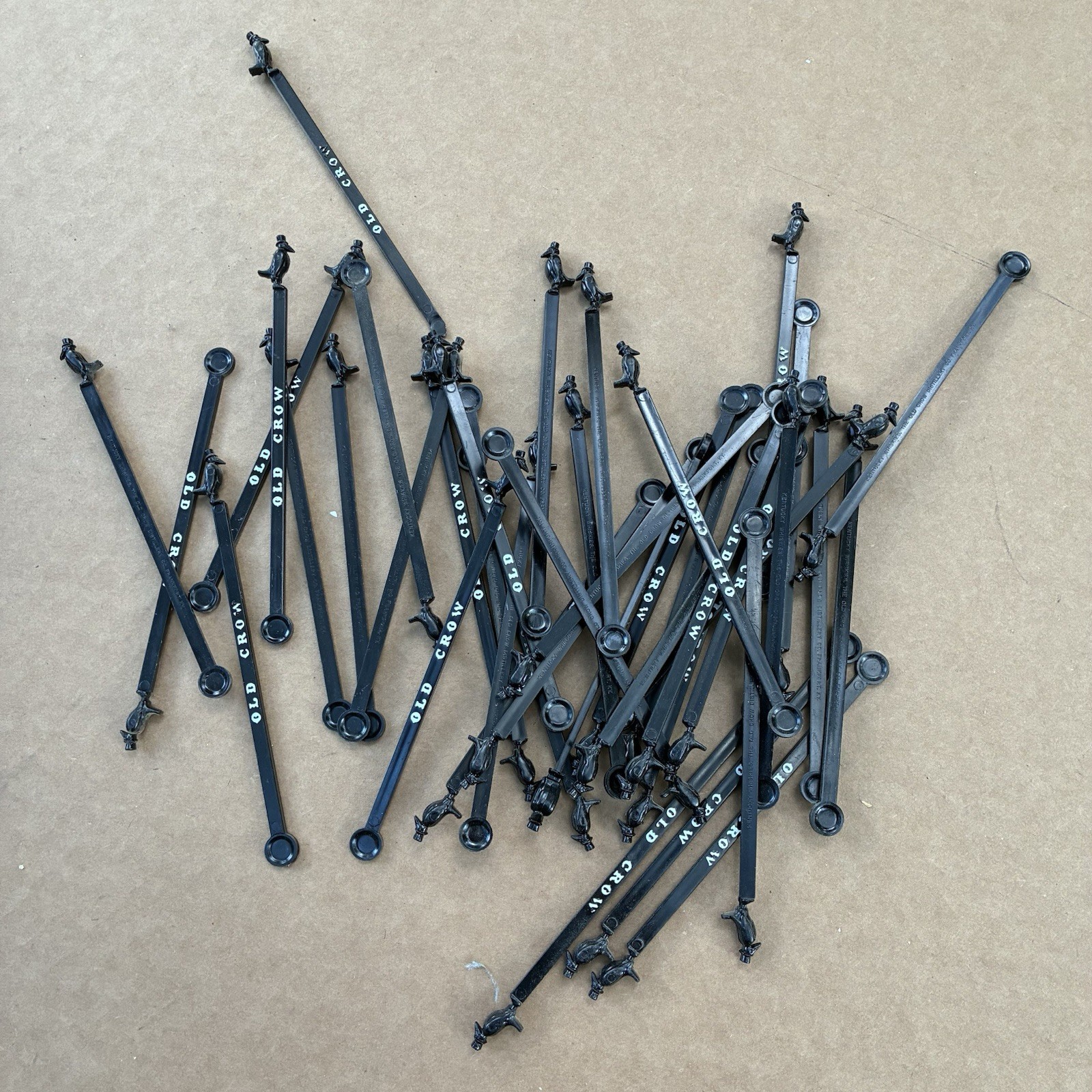 Vintage Old Crow Kentucky Whiskey Frankfort KY Cocktail Swizzle Stick 40 Total