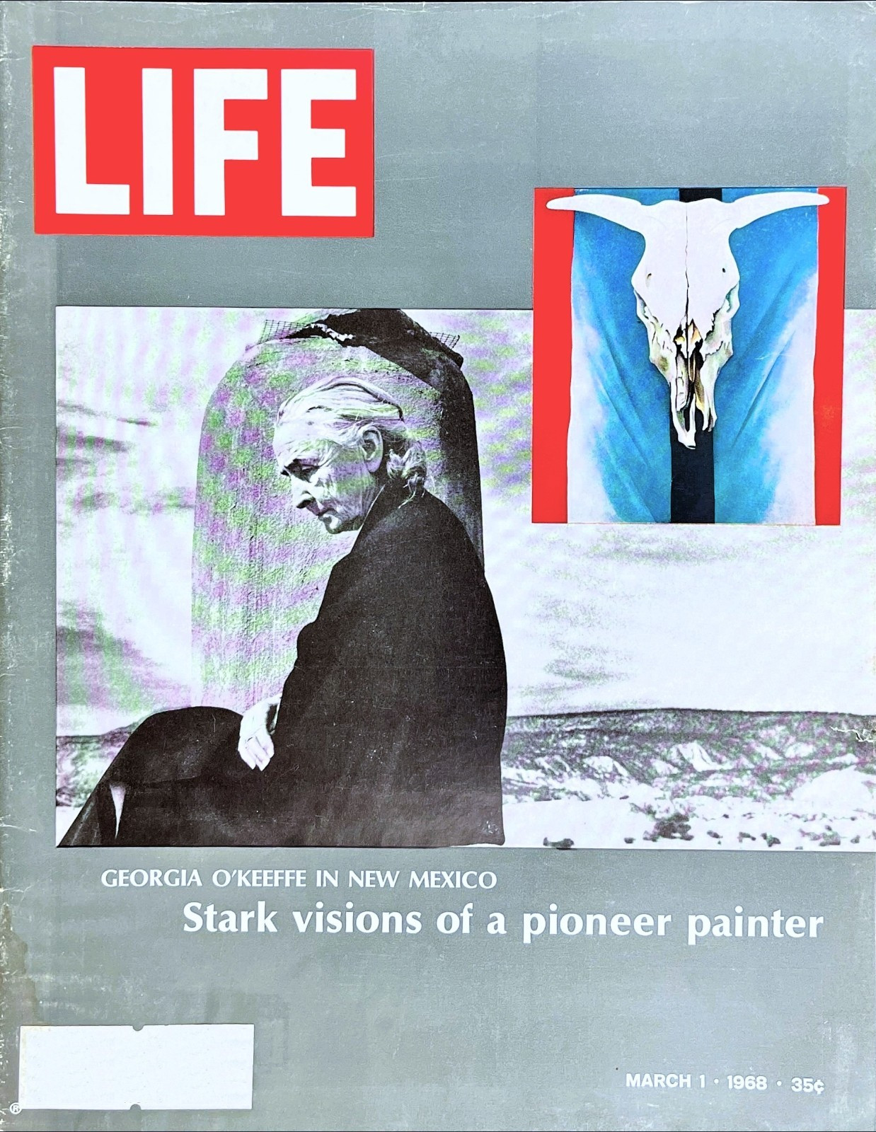 Georgia OKeeffe in New Mexico Pioneer Painter Vtg 1968 Life Magazine Cover Only