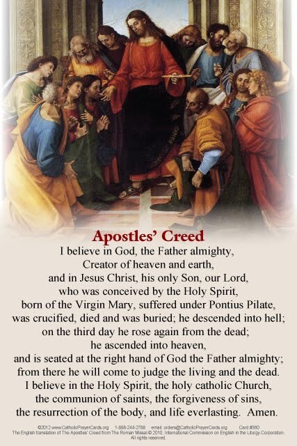 Apostles Creed, El Credo Prayer Card in English and Spanish, 5-pack