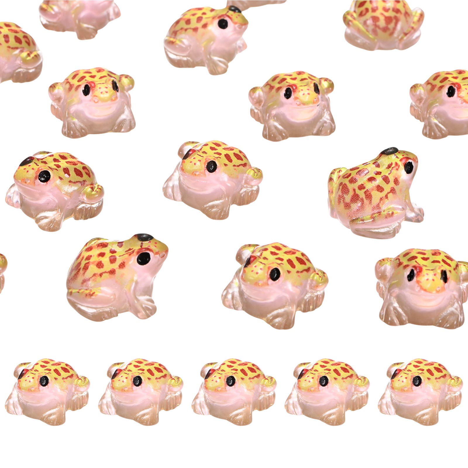 20-Pack Luminous Mini Resin Frogs, Tiny Frog Figurines [Pink]