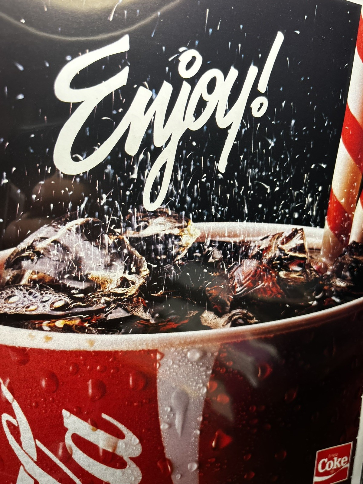 1990 Coca Cola 'Enjoy Coke' Vintage Magazine Ad 8.5 x 11