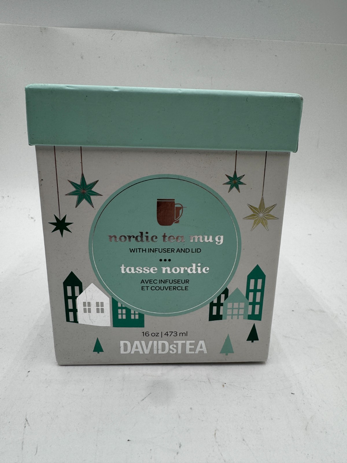 DavidsTea Tasse Nordic Tea Mug Infuser & Lid Forest Coffee Mug 16 oz / 473 ml
