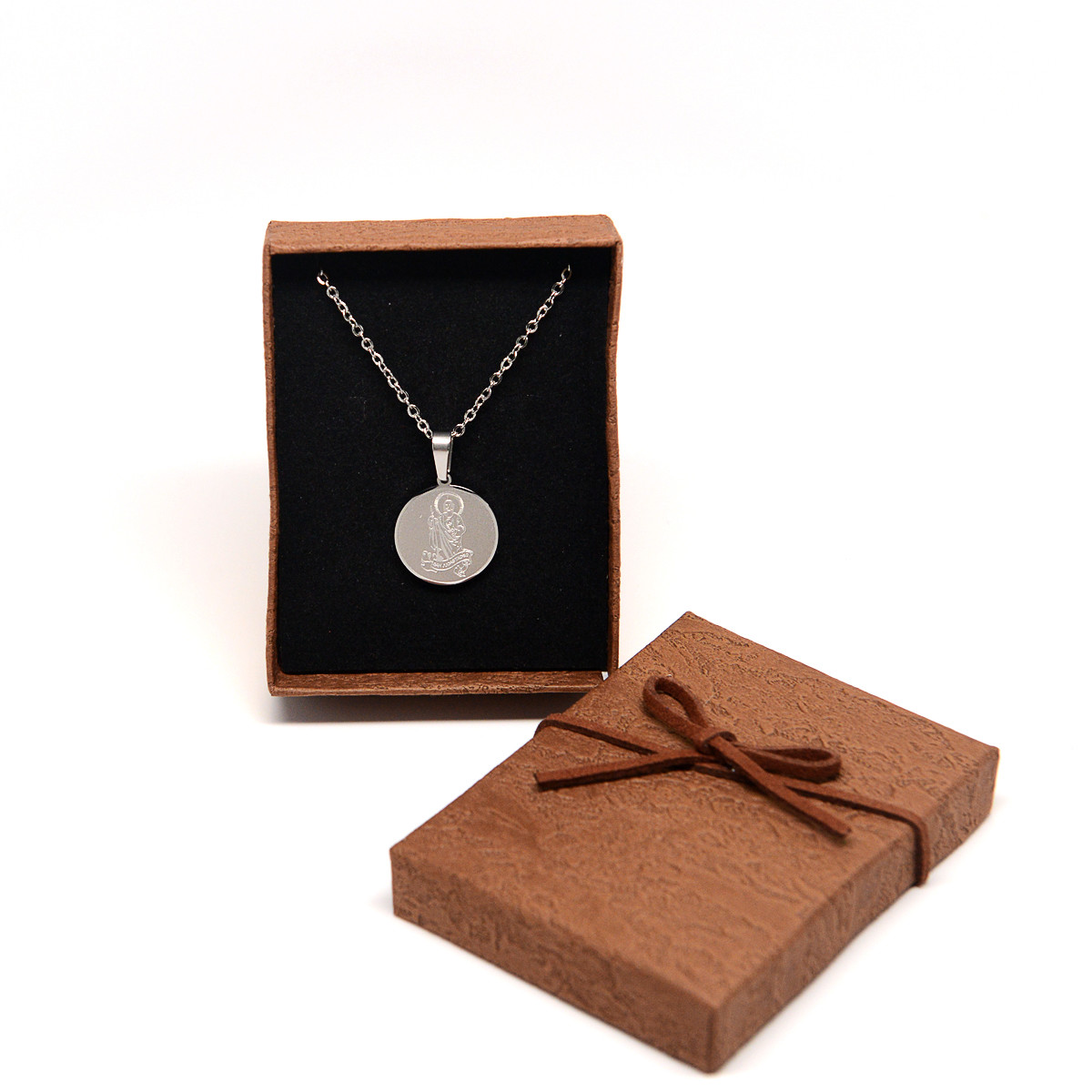 Saint Jude Thaddeus Catholic Stainless Steel pendant with chain (SSPJ15MDCH-S)