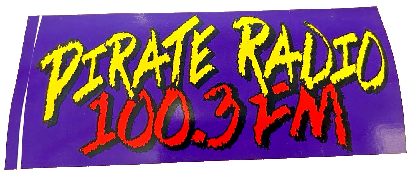 1989 PIRATE RADIO 100.3 PROMO STICKER VINTAGE 7\