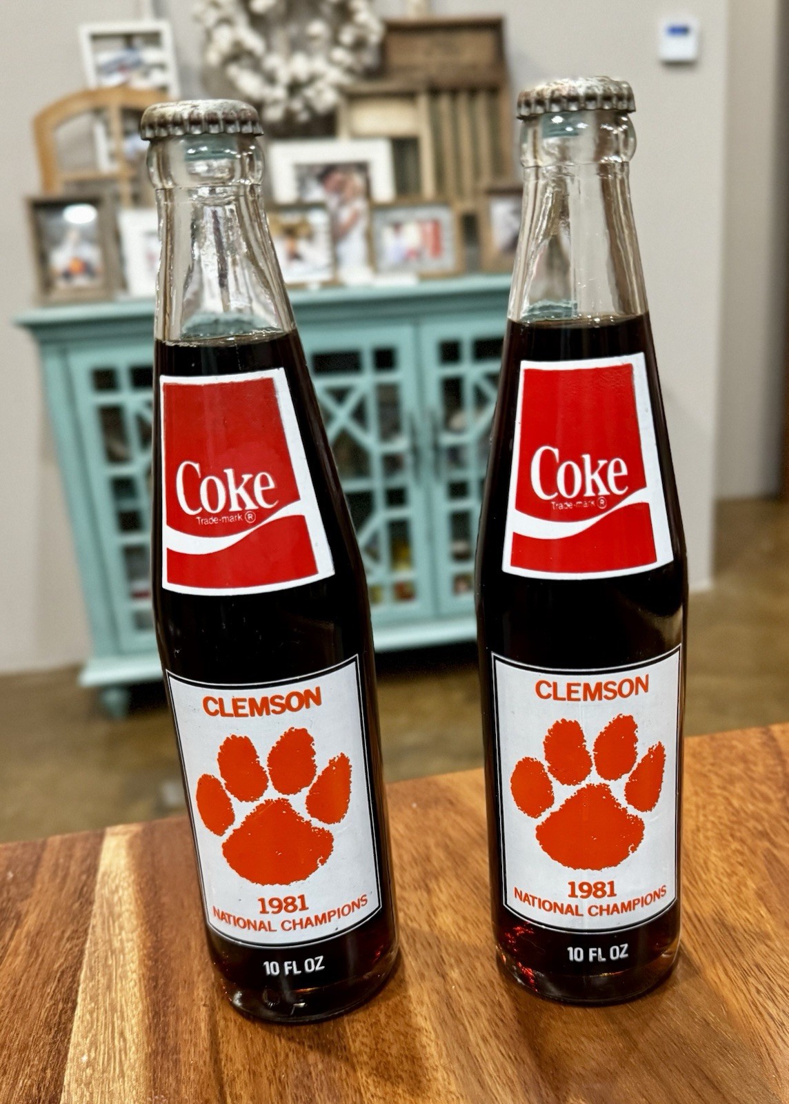 Vintage Set Of 2 1981 Clemson Tigers National Championship Coke Unopened
