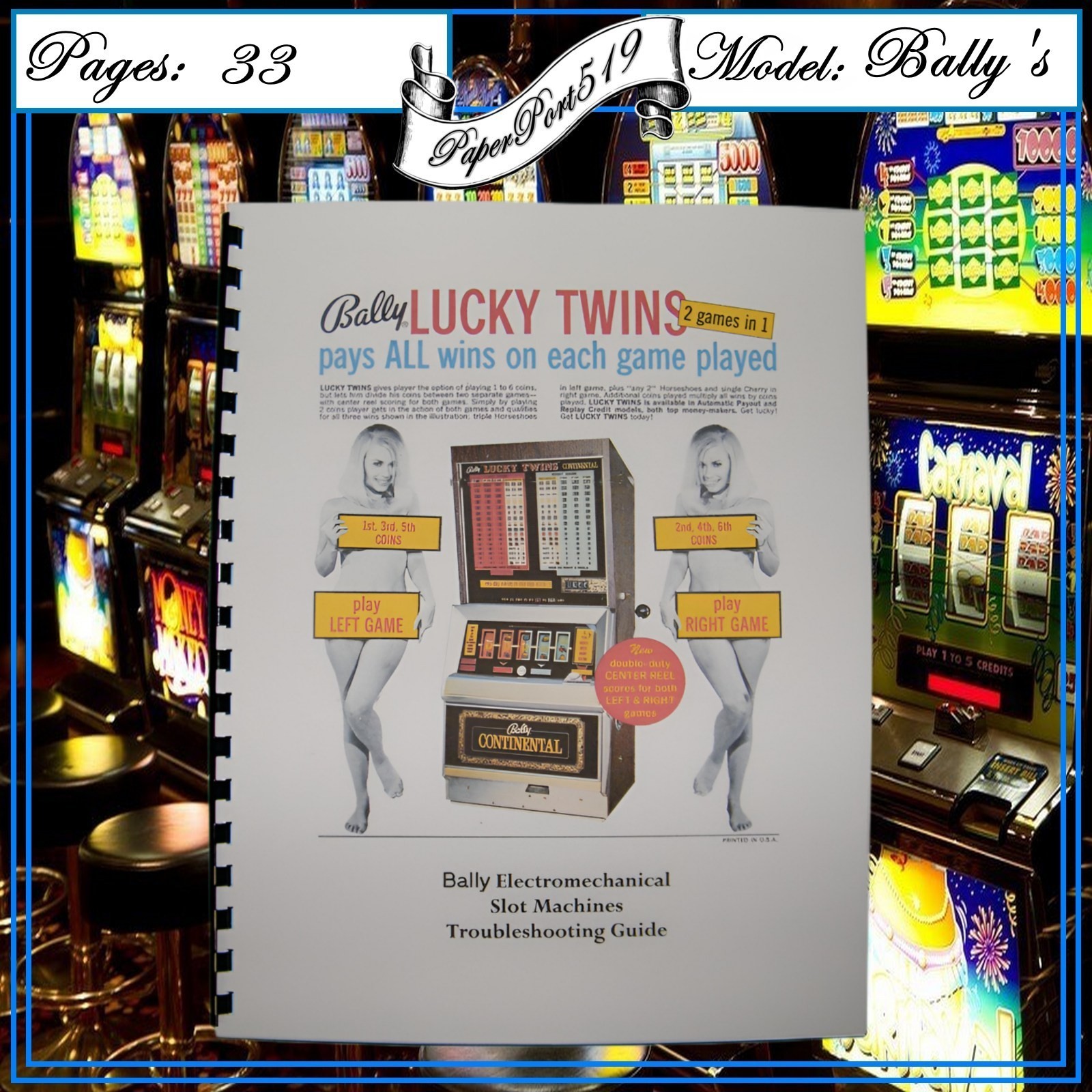 BALLY Electromechanical SLOT MACHINE Troubleshooting OWNERS Guide MANUAL