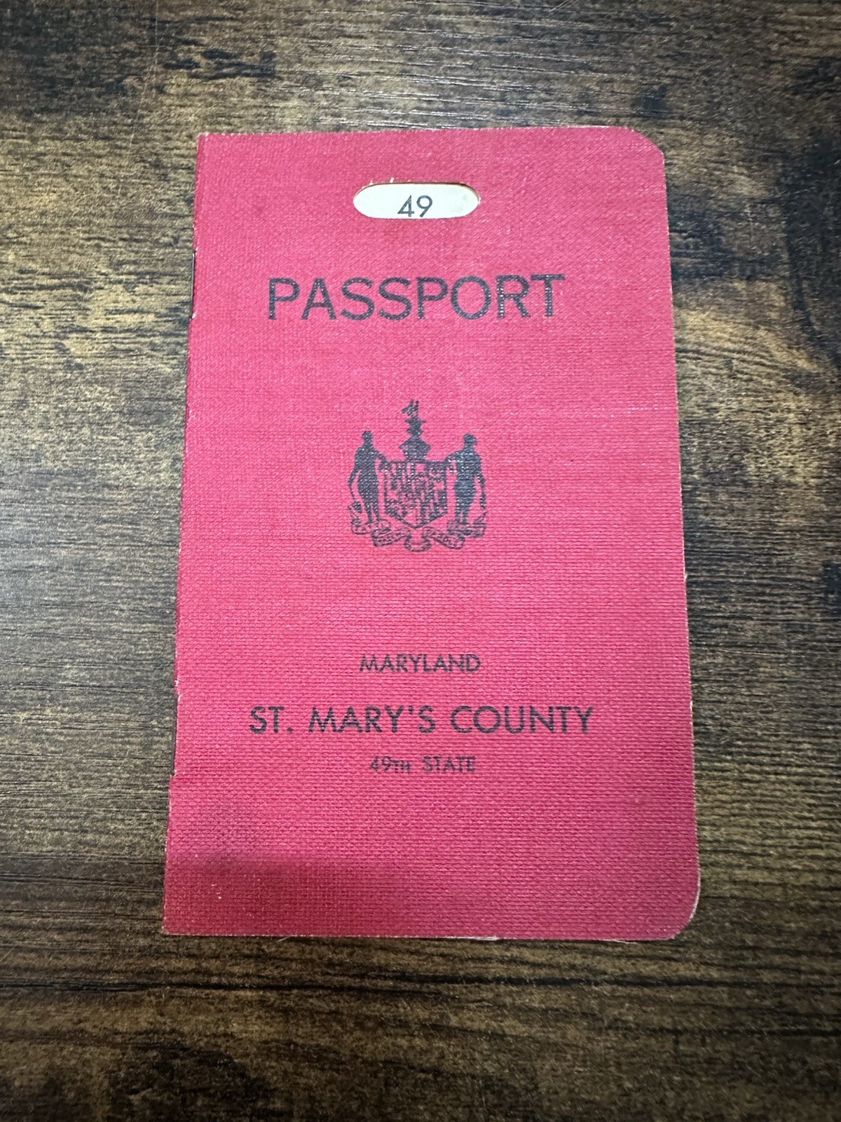 Vintage St. Mary’s County Maryland Passport Book Park Hall Manor 1955