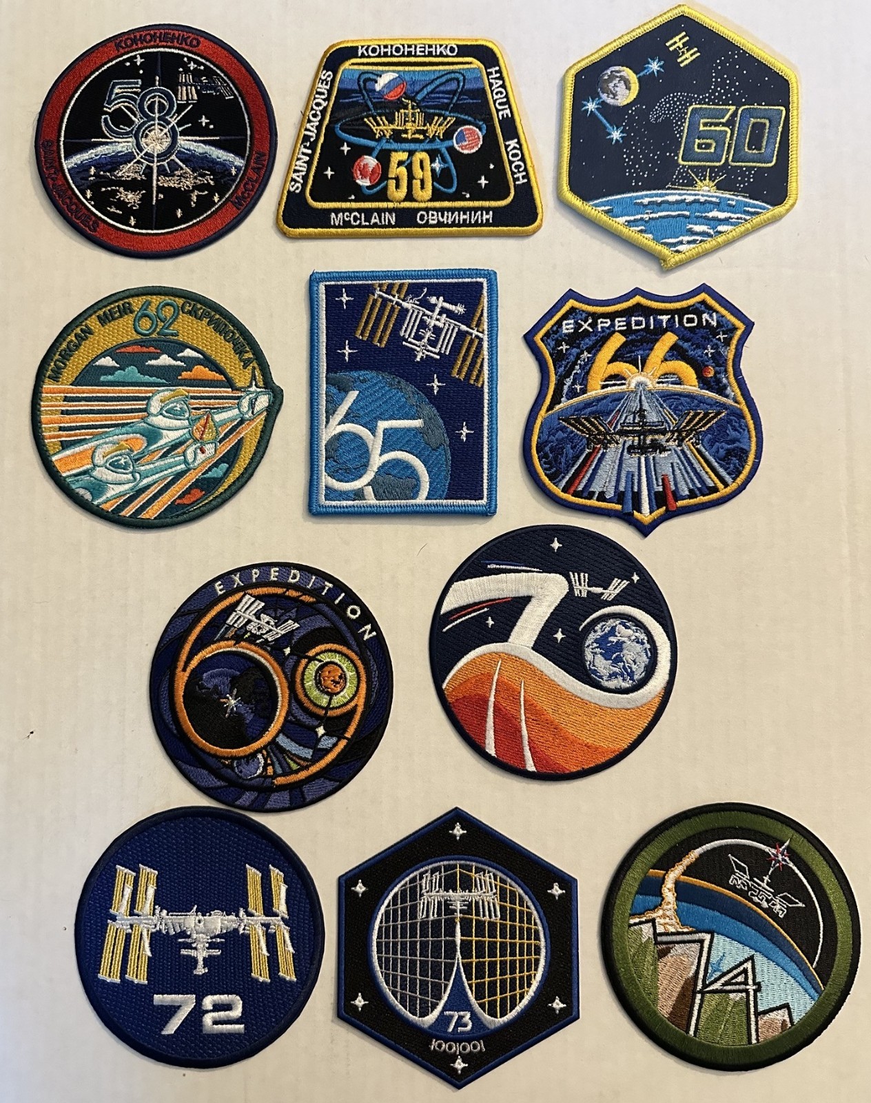 Collection of 11 authentic NASA ISS Mission Patches  International Space Station