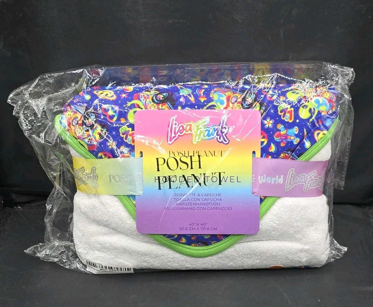 Posh Peanut Lisa Frank Zoomer and Zorbit Orbit Space Hooded Towel BRAND NEW 