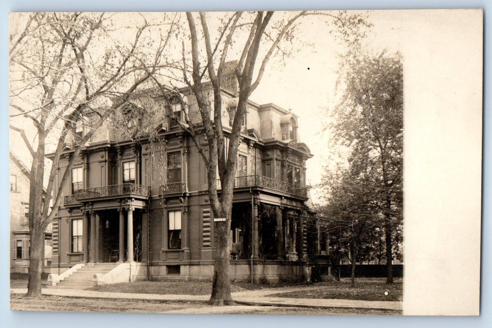 c1910's House Mansion Scene Street Lynn Massachusetts MA RPPC Photo Postcard