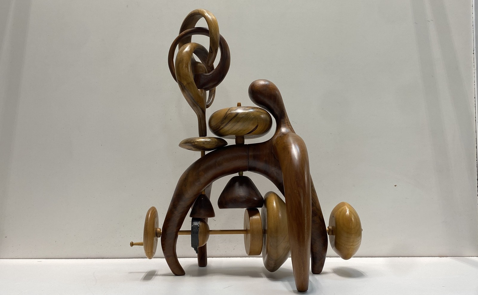Large Abstract Biomorphic Carved Wood Sculpture Mid-Century Style 23\
