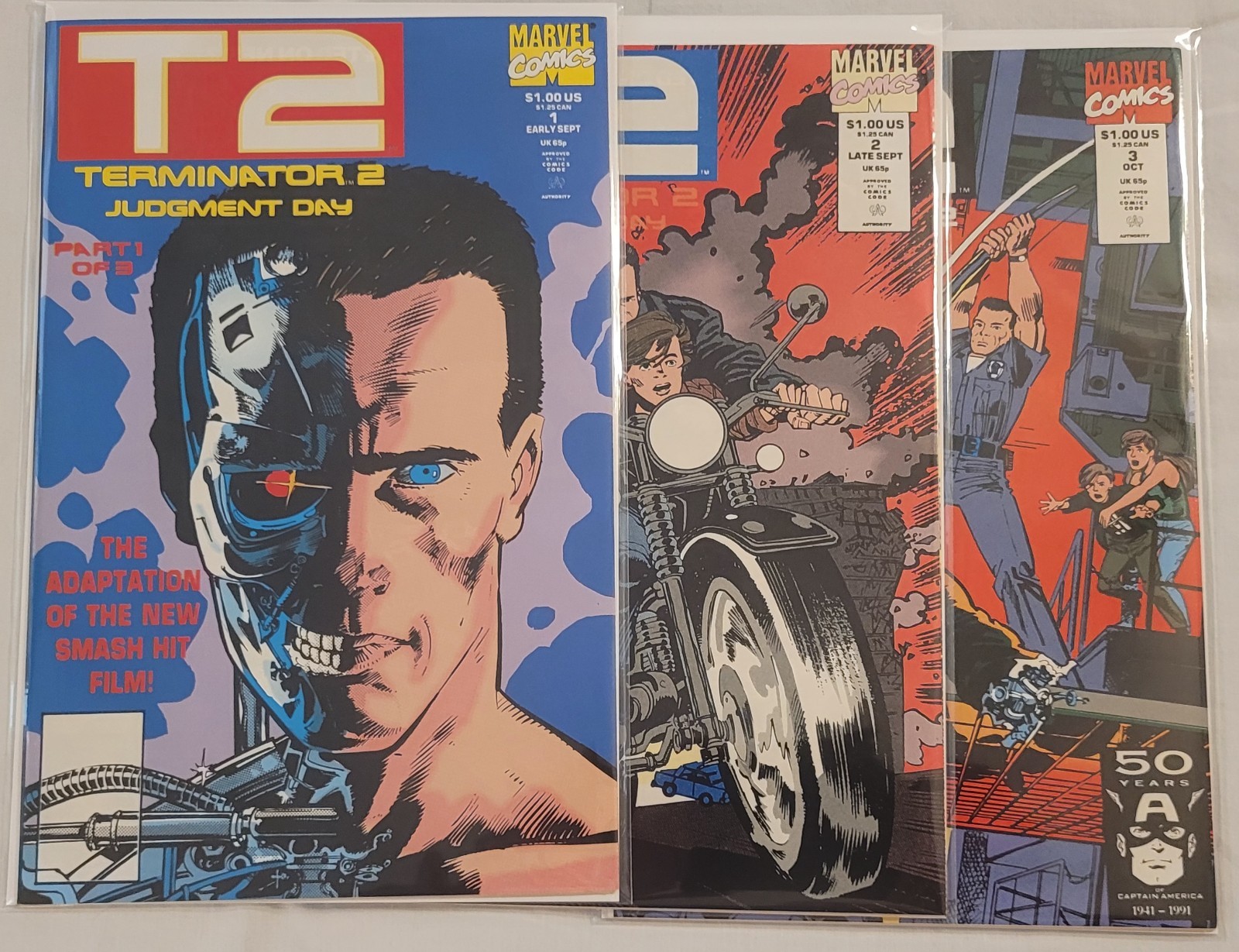 1991 Marvel Comics Terminator 2: Judgment Day #1-3 Complete Set 1991 Marvel Comics Terminator 2: Judgment Day #1-3 Complete Set