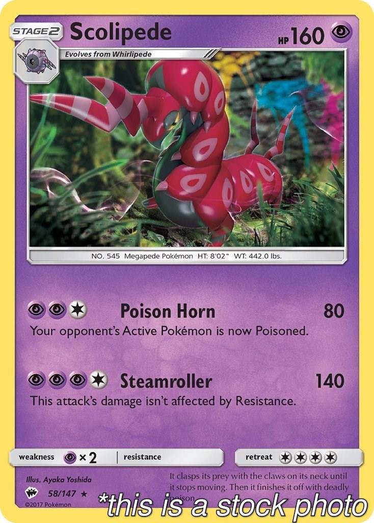 Scolipede - 58/147 - SM - Burning Shadows - NM Scolipede - 58/147 - SM - Burning Shadows - NM