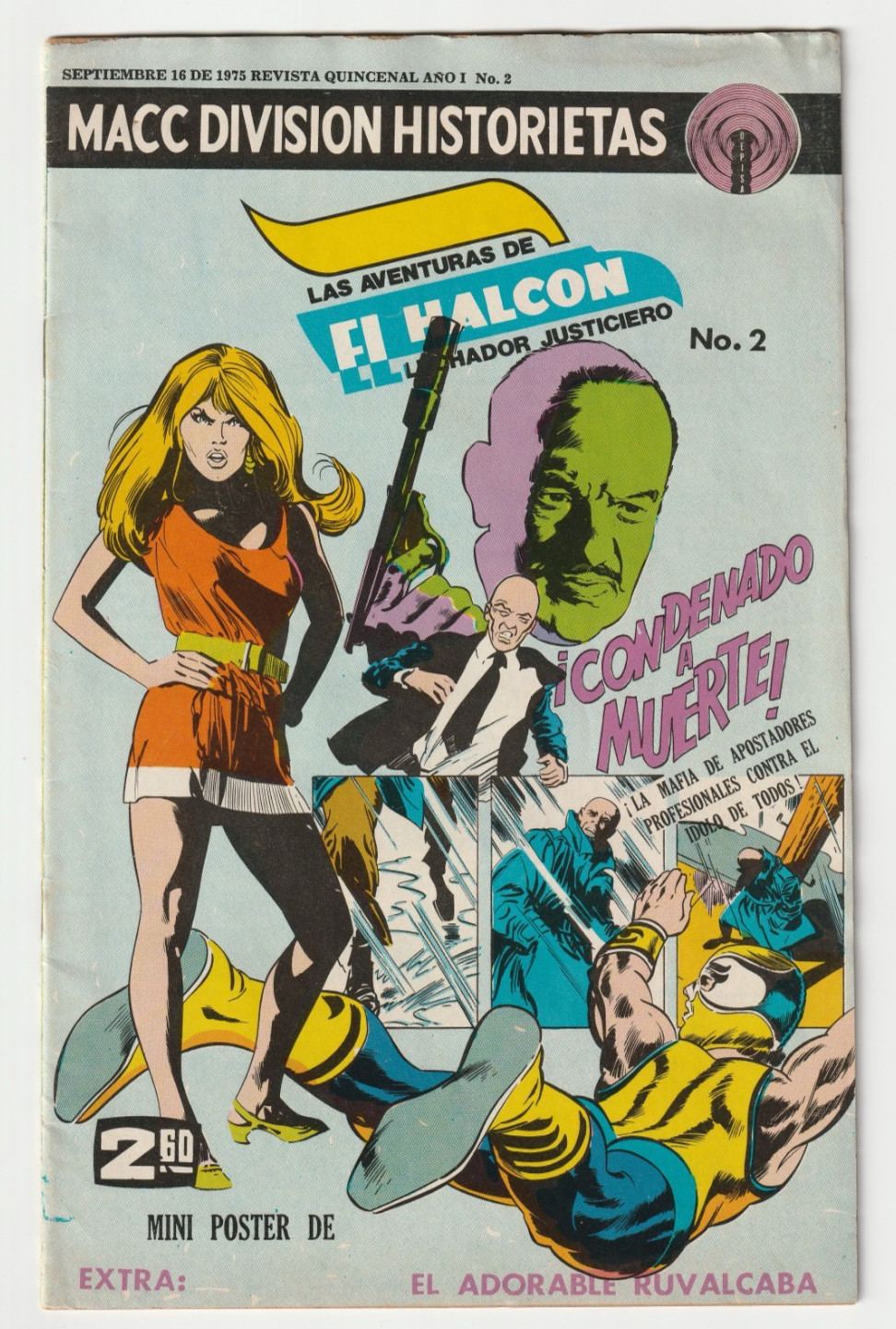 Las Aventuras de El Halcon #2 Mexican Foreign J.L Duran Cover Macc Division 1975