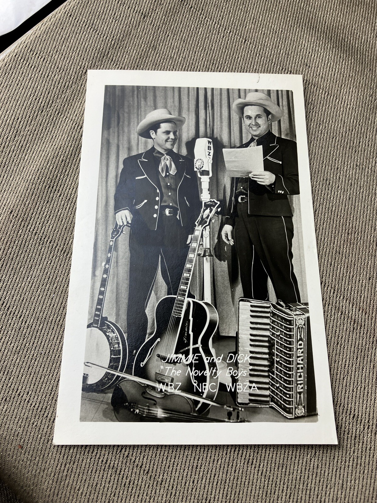 Jimmy Pierson Dick Klasi Novelty Boys country music guitar  rppc NBC Christmas