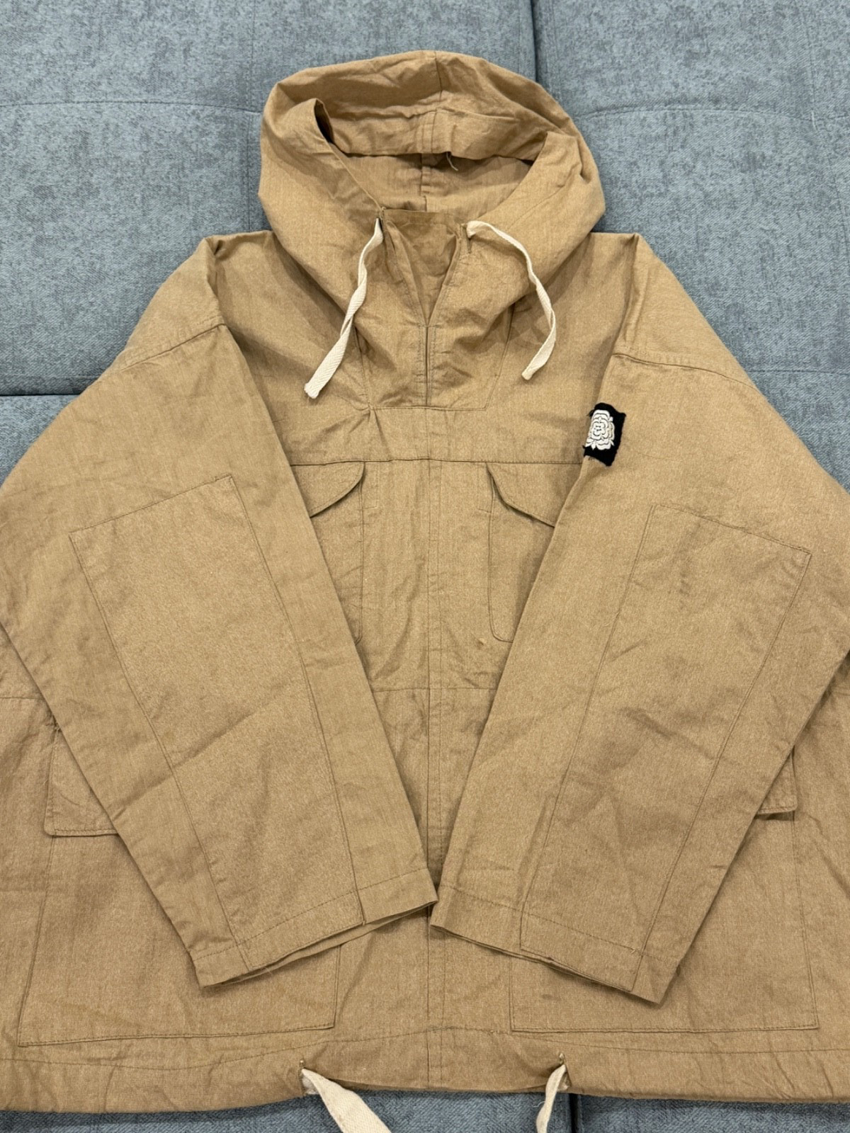 WWII 1942 British Army Denham Drab Smock Size 2 Tudor Rose Sleeve Patch Vintage