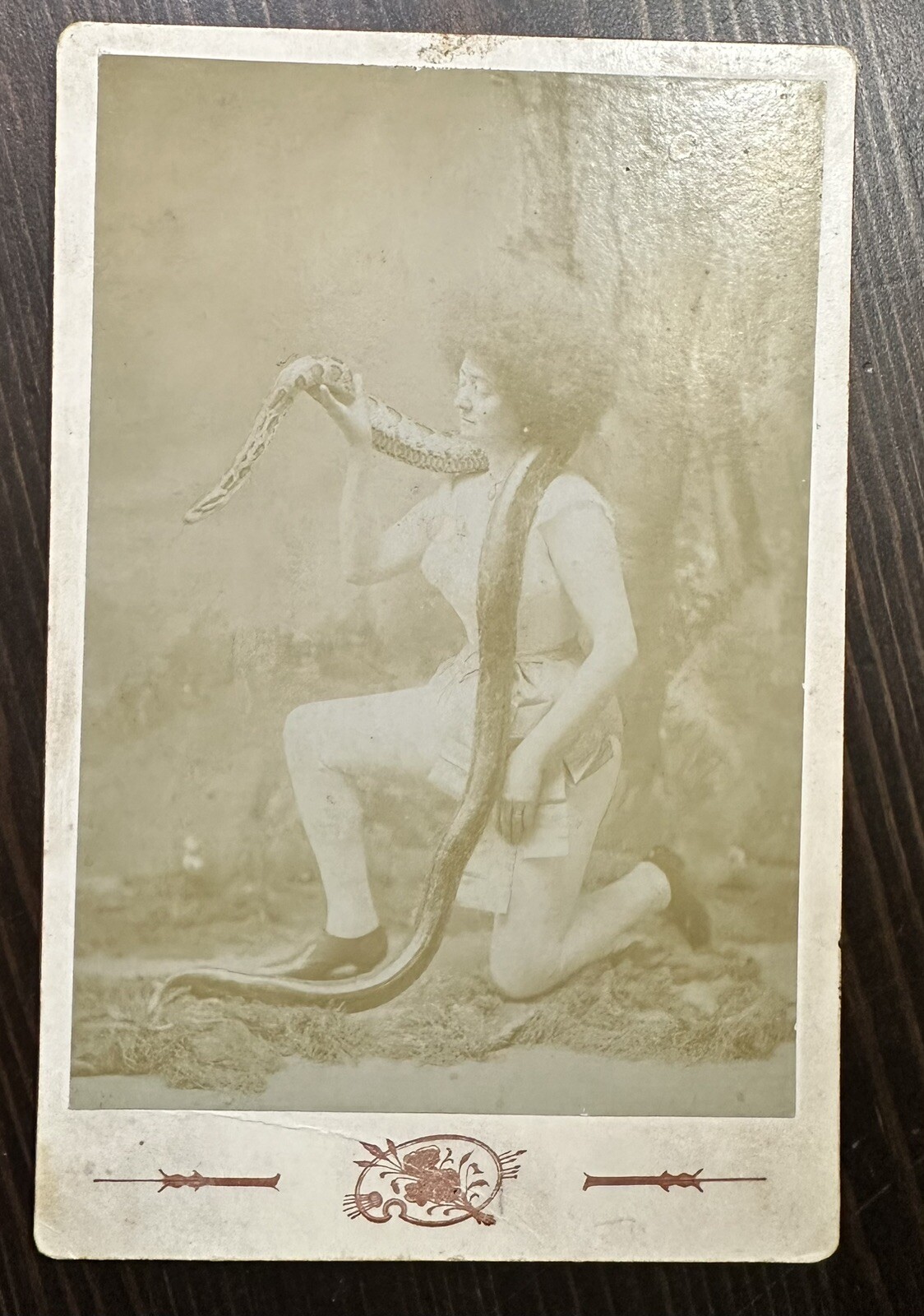 Victorian Era Snake Enchanter ADA ZINGARA Sideshow & Circus Int Antique Photo