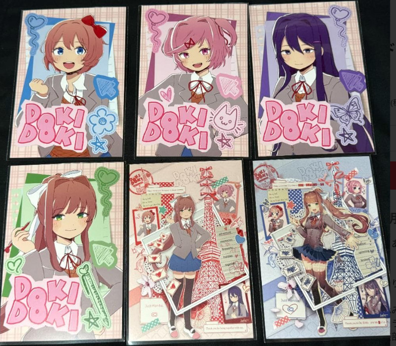 Doki Doki Literature Club Tokyo Tower Bonus Postcard Set of 6 from Japan Doki Doki Literature Club Tokyo Tower Bonus Postcard Set of 6 from Japan