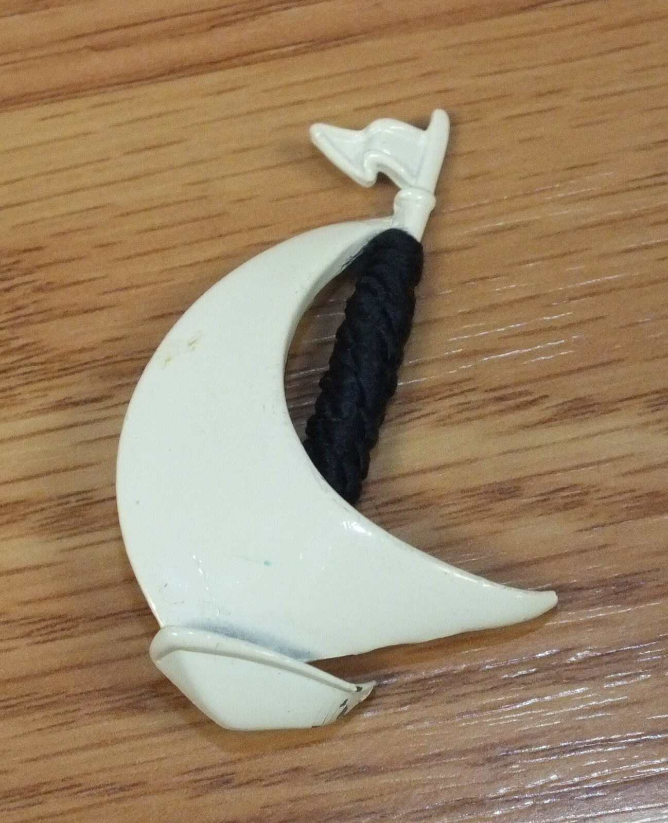 Vintage White Metal Sailboat Collectible Nautical Style Brooch Pin