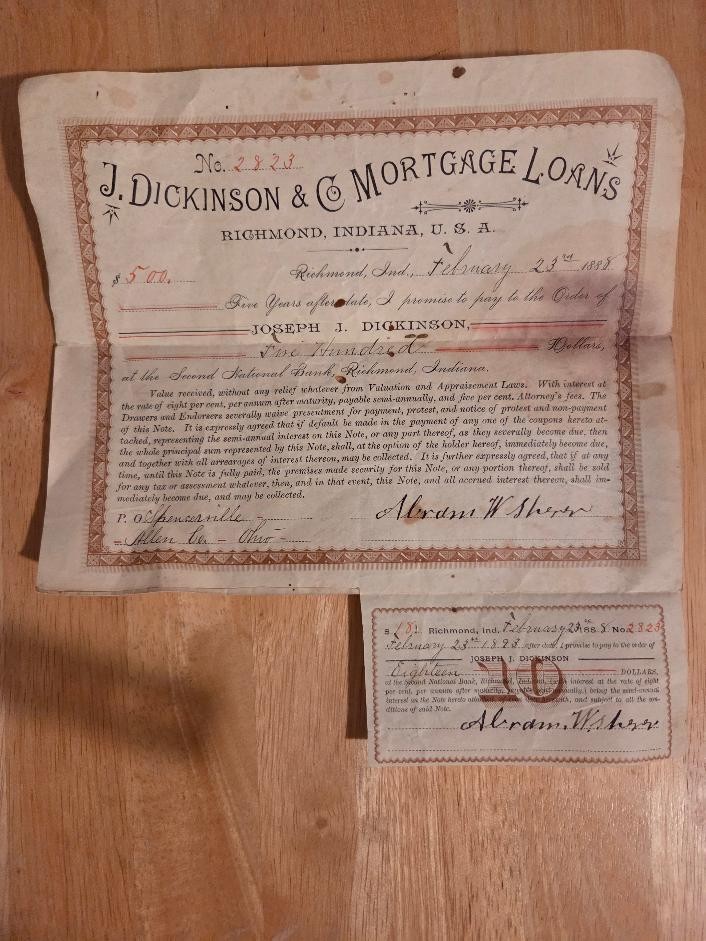 1888 Mortgage Note