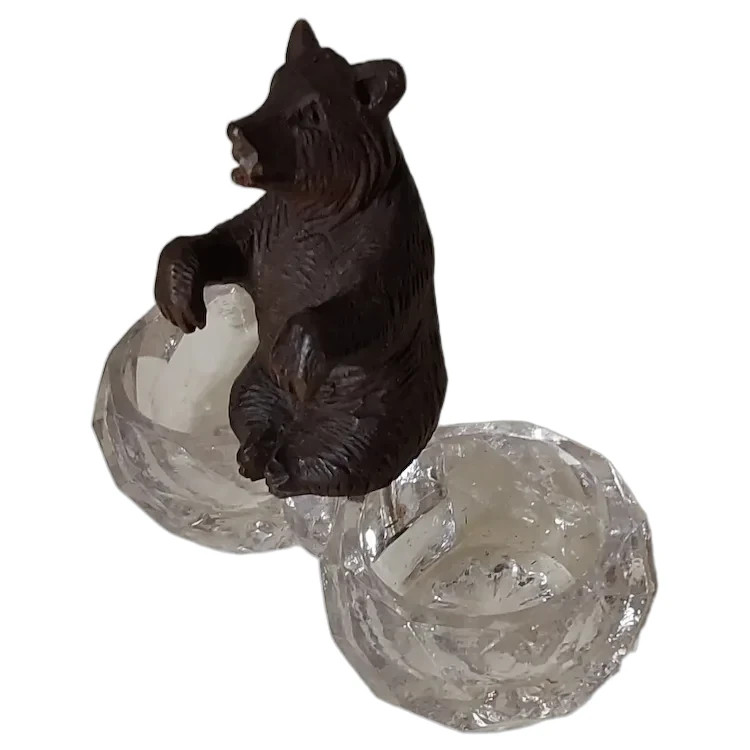 Antique German Black Forest Hand Carved Bear Master Salt