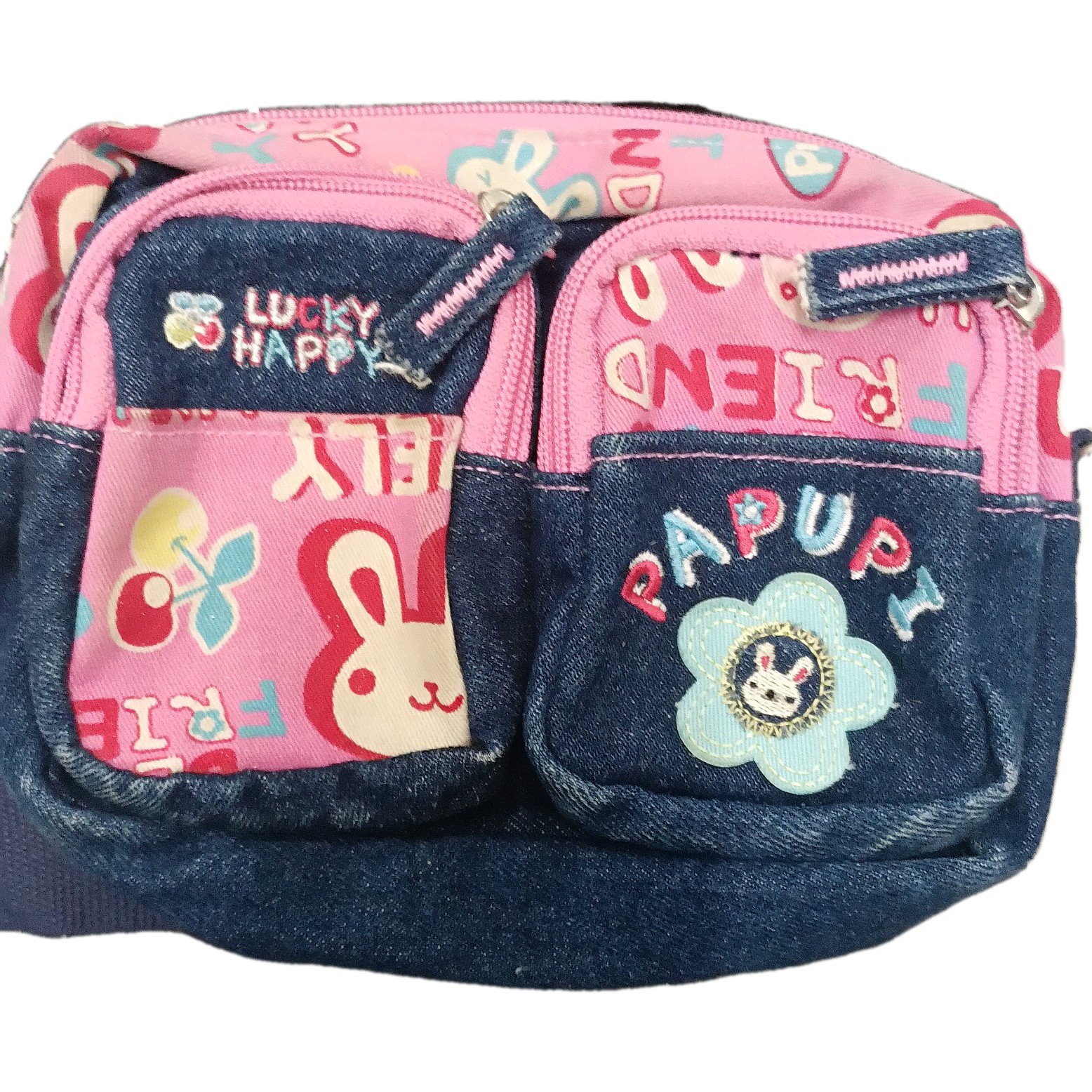 Heisei Retro Fluffy Rabi-chan Denim   Character fanny pack 