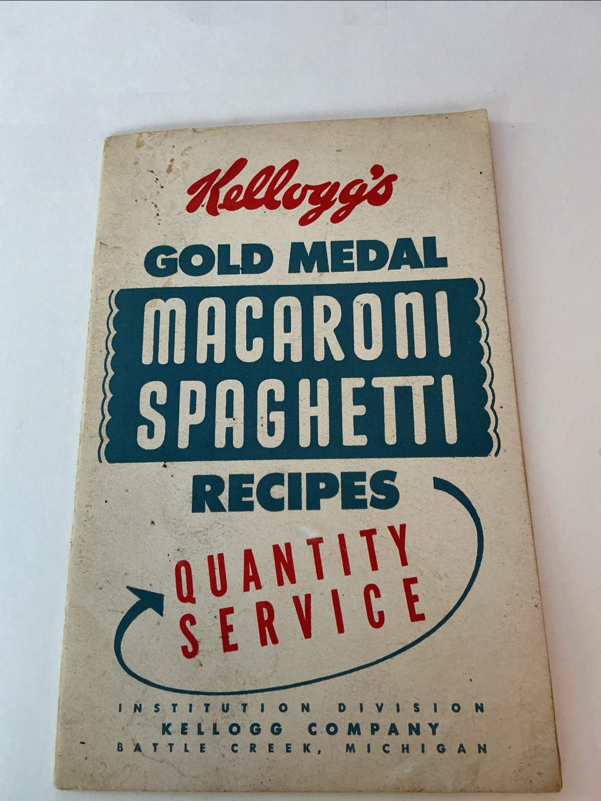 Book, Kellogg’s Gold Medal Macaroni Spaghetti Recipes, Rare, PO