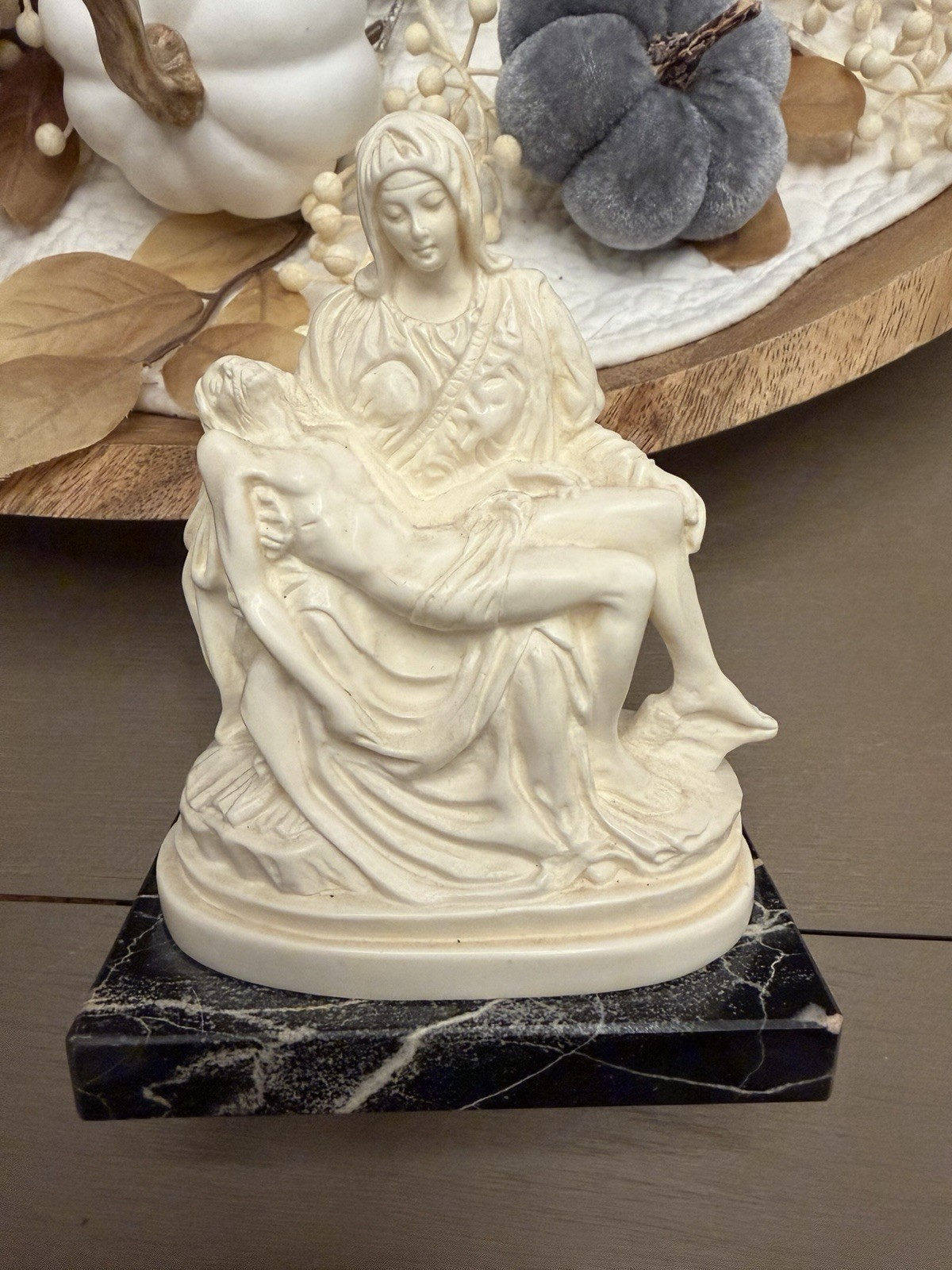 Vintage Italian Pieta Sculpture By CASEA , Italy Alabaster, Marble Base Vintage Italian Pieta Sculpture By CASEA , Italy Alabaster, Marble Base