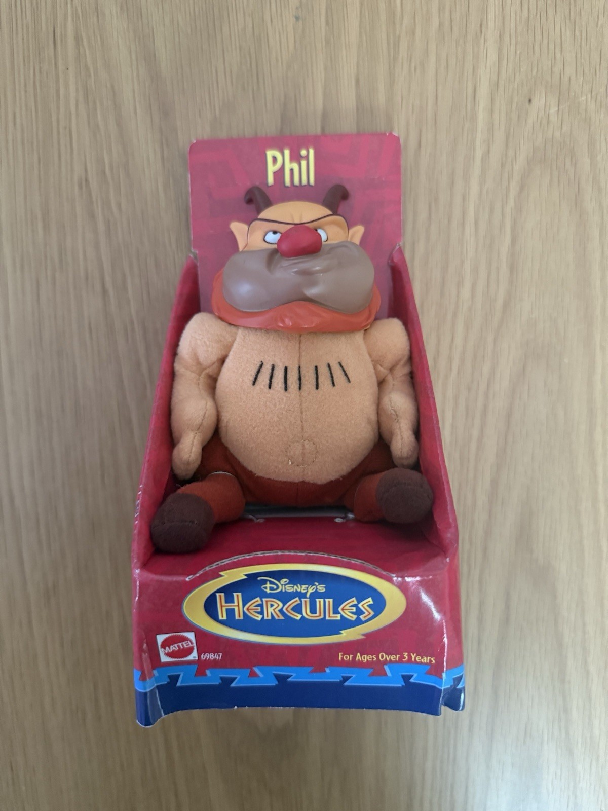 Vintage Disney Hercules PHIL Figurine Mini Plush Toy 1997 Mattel