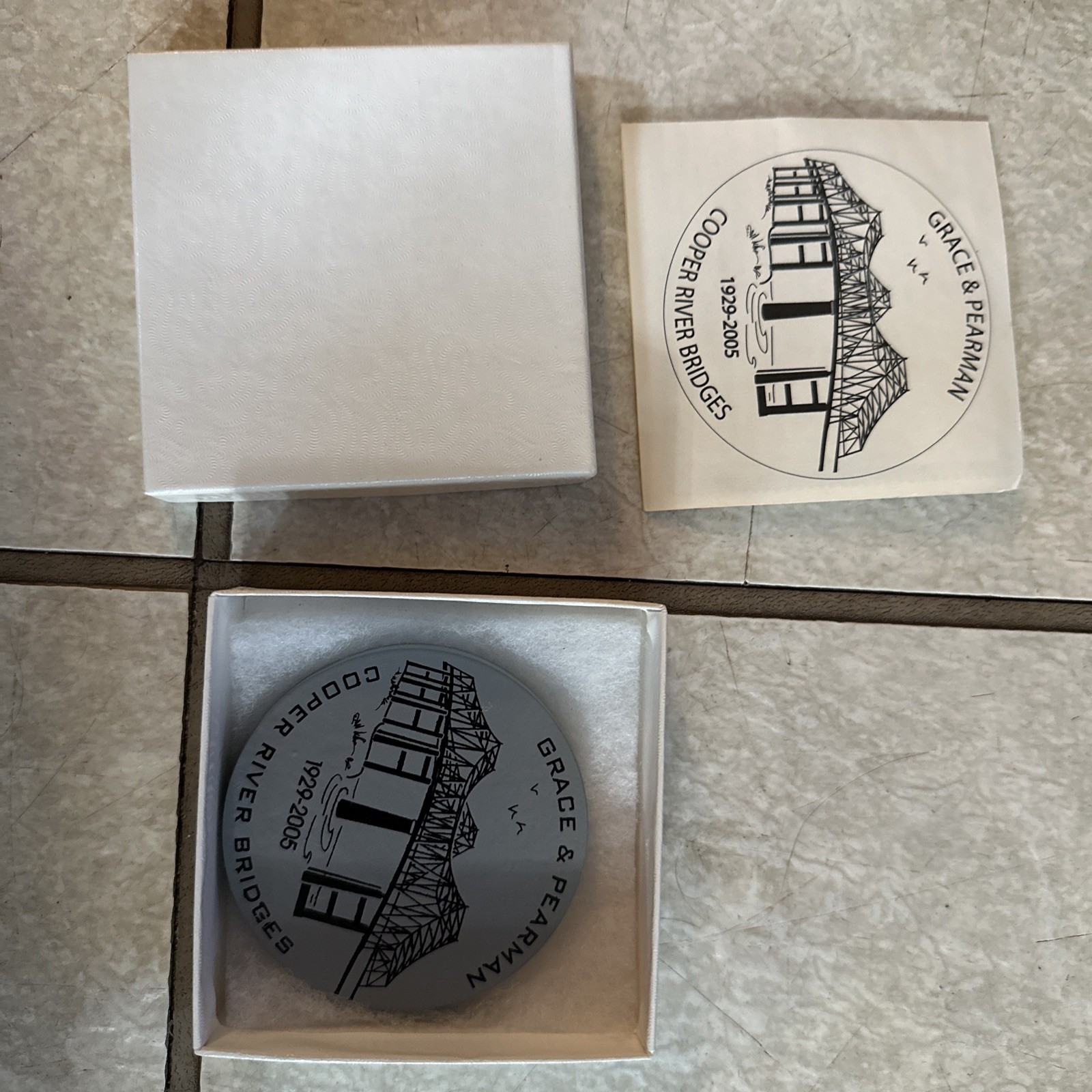 SCDOT Grace & Pearman 1929-2005 Cooper River Bridge Steel Medallion