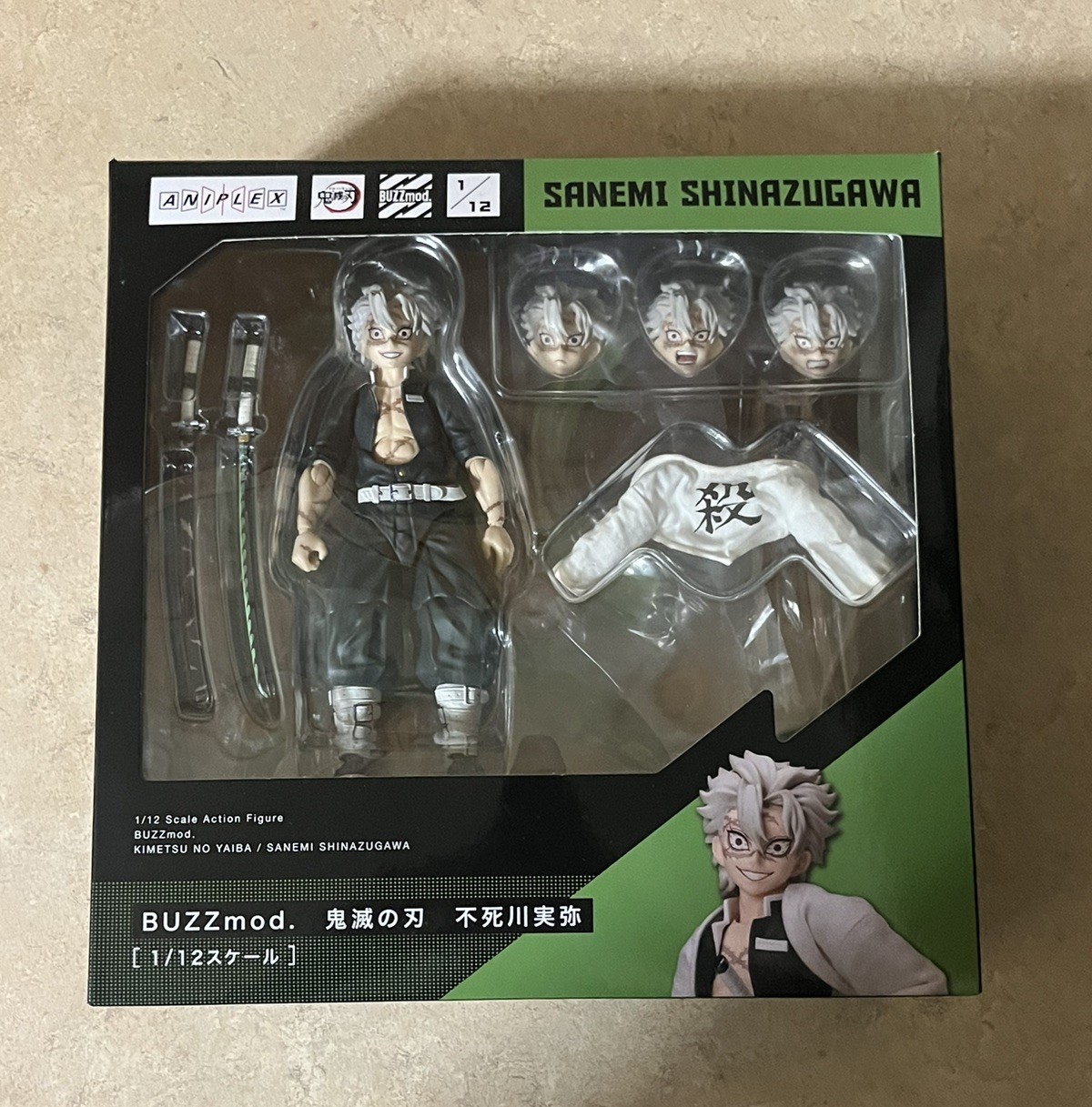 Aniplex Buzzmod Sanemi Shinazugawa Demon Slayer Action Figure. (U.S. seller)