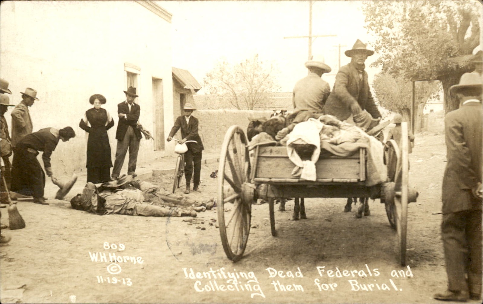 Mexican Revolution Dead Federals W.H. Horne c1913 Real Photo Postcard bhn