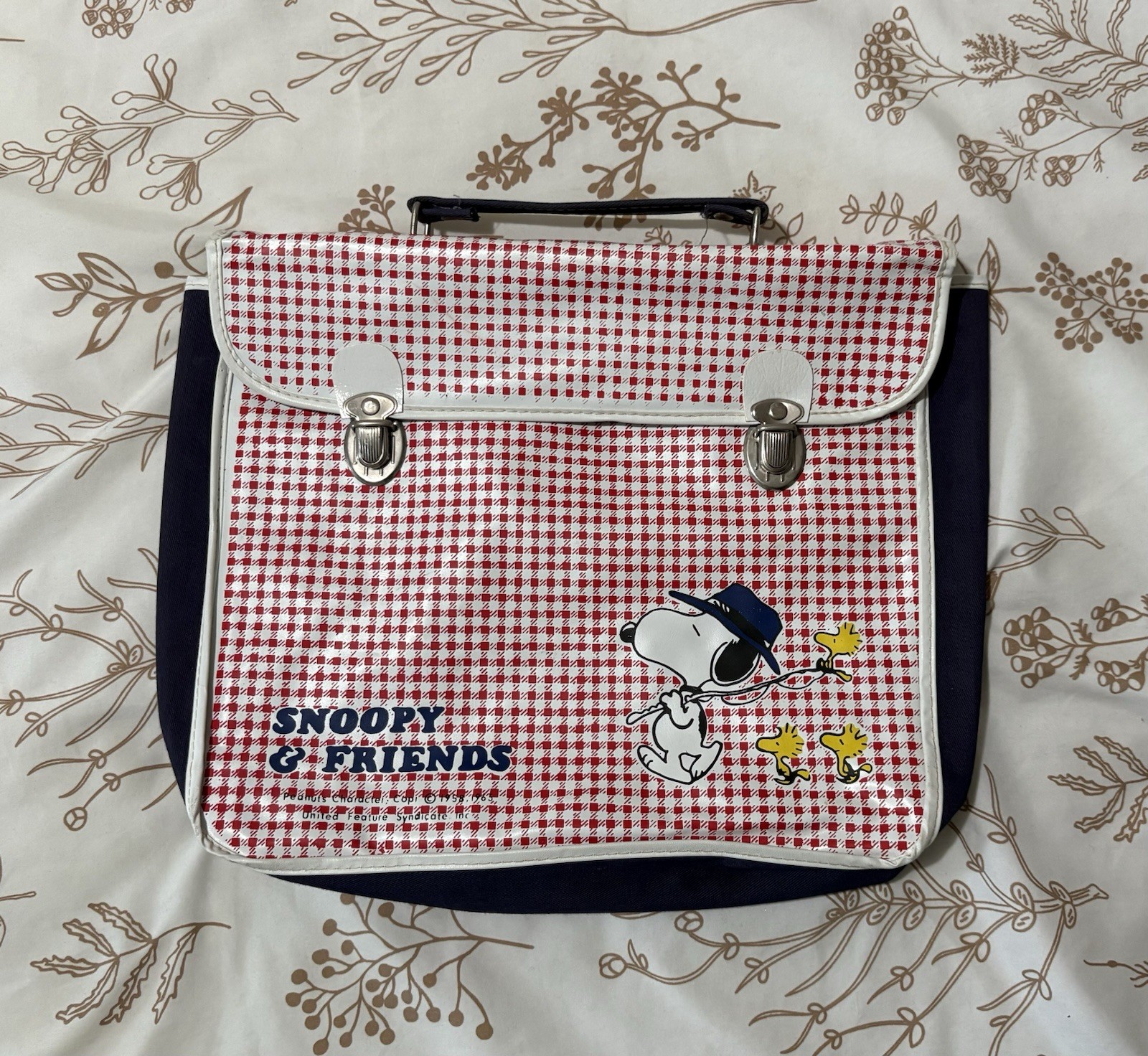VTG 1965 Peanuts: Snoopy Woodstock Vinyl Canvas Tote Lunch Bag