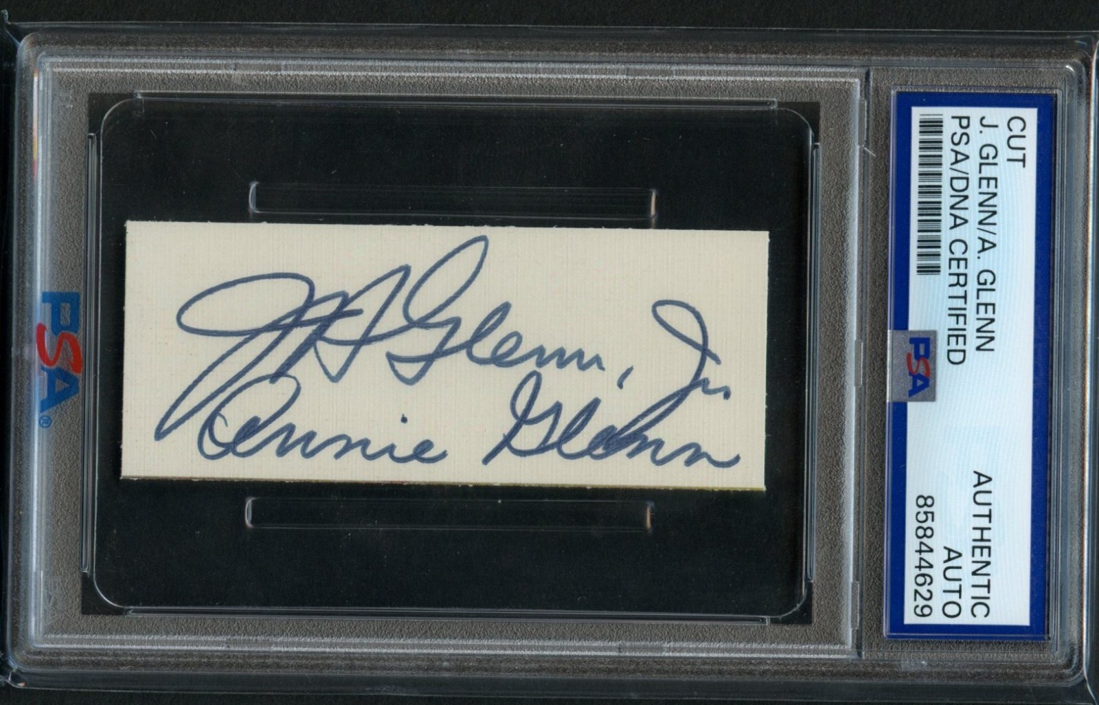 John & Annie Glenn signed autograph NASA Mercury Astronaut 1x3 Cut PSA Slab John & Annie Glenn signed autograph NASA Mercury Astronaut 1x3 Cut PSA Slab