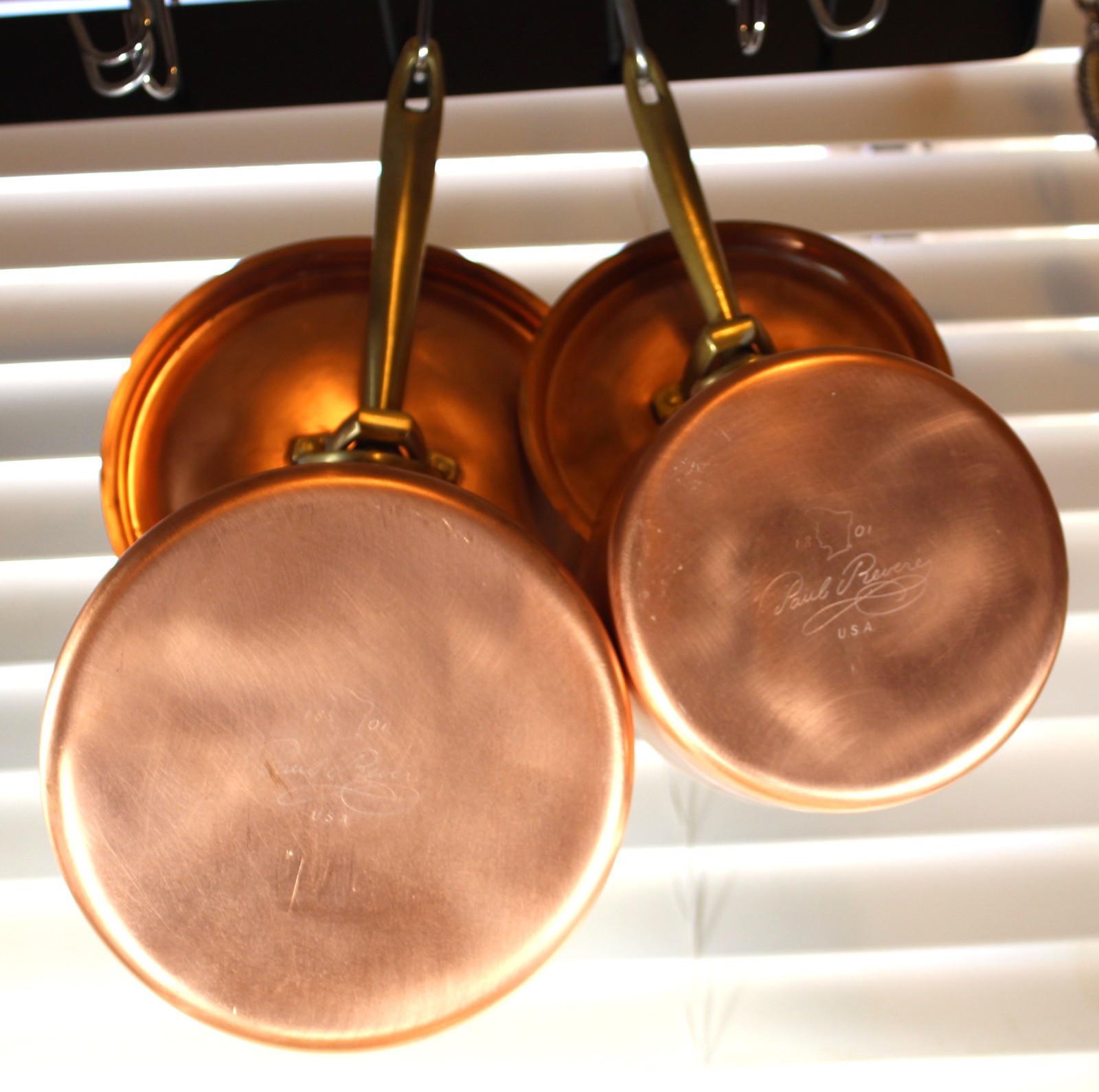 Unused Paul Revere Ware USA Solid Copper Pot 1 2 QT Saucepan Set 8001 8002 VTG