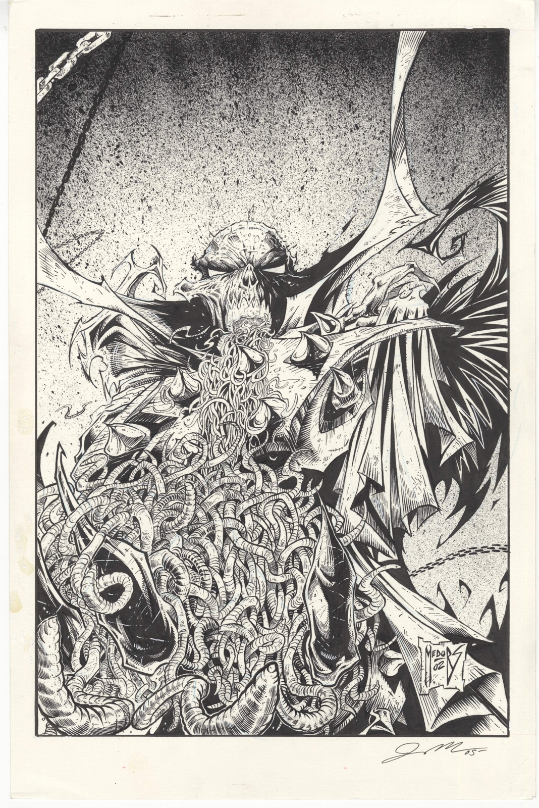 SPAWN Original Comic Art by Josh Medors - INCREDIBLE DETAIL