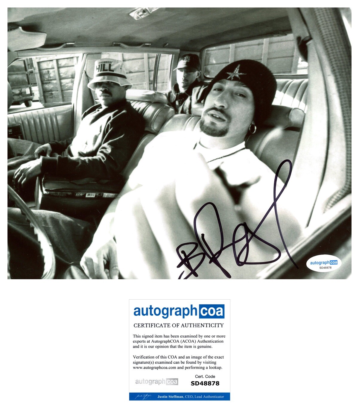 B-REAL SIGNED CYPRESS HILL 8x10 PHOTO - ACOA COA