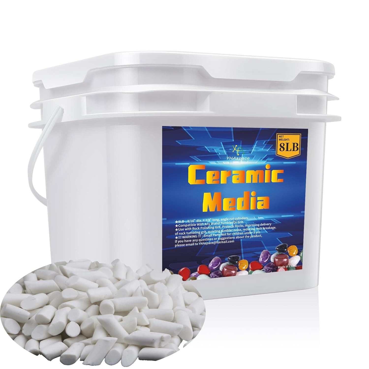 8 lb Ceramic Tumbling Media Pellets 3/16
