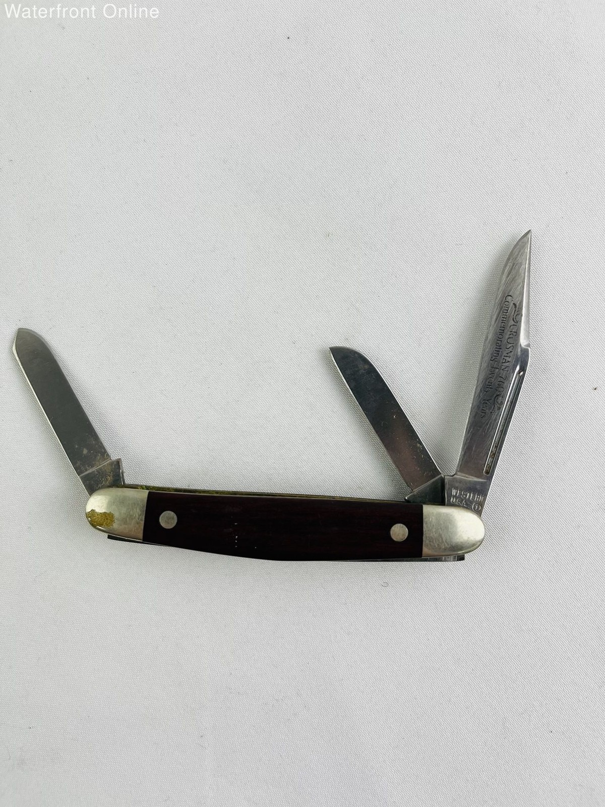 Crosman 760 Commemorative W658 Western USA Stockman Wooden Handle Pocket Knife