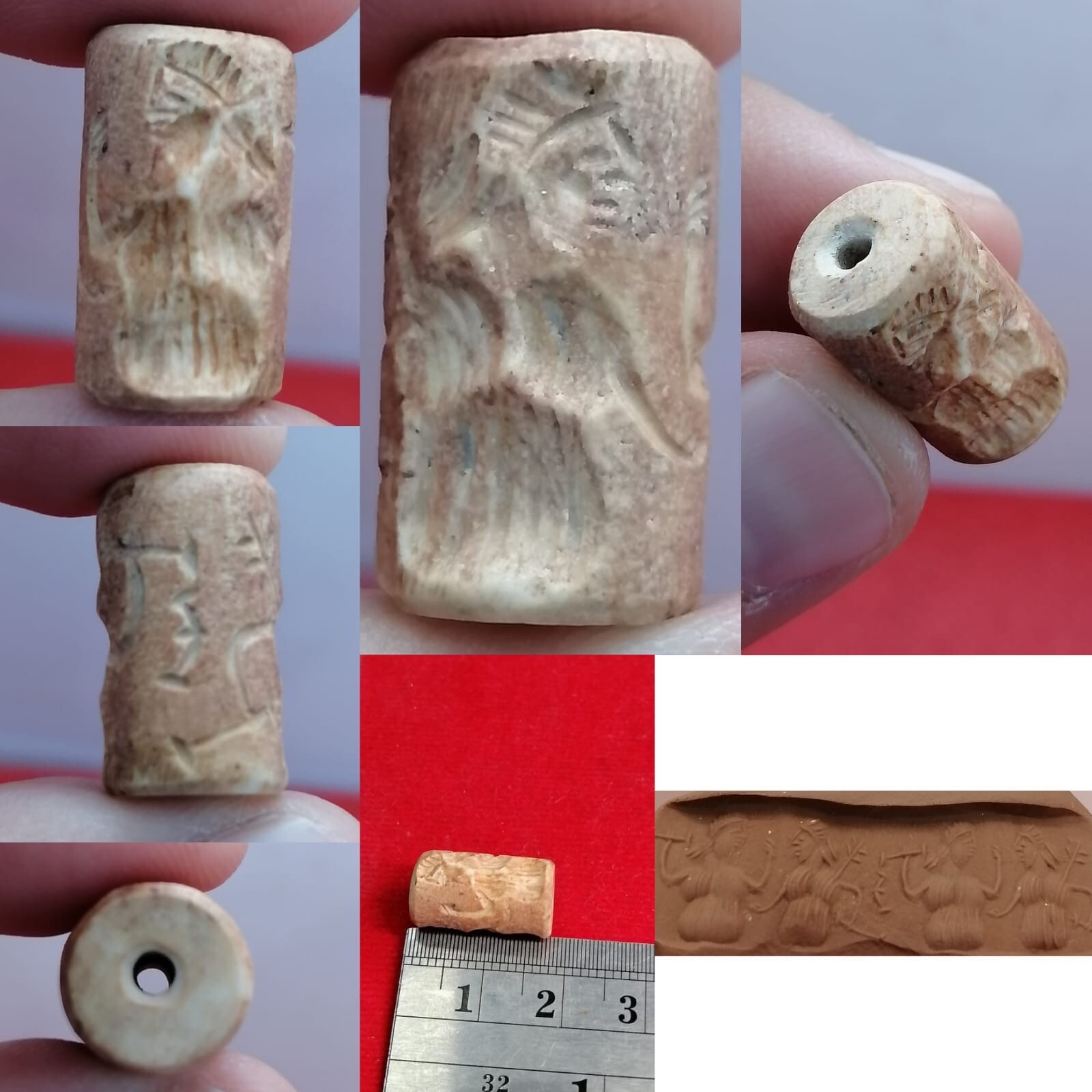 Rare Near eastern Sassanian king jasper stone seal rare bead