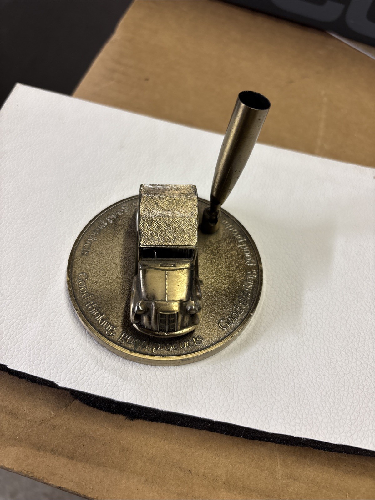 Vintage TOYOTA Advertising Promotional Paperweight And Pen Holder 