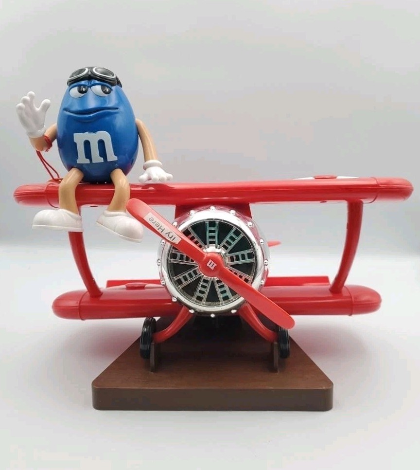 M&M’s World Blue Character Red Airplane Biplane Candy Dispenser