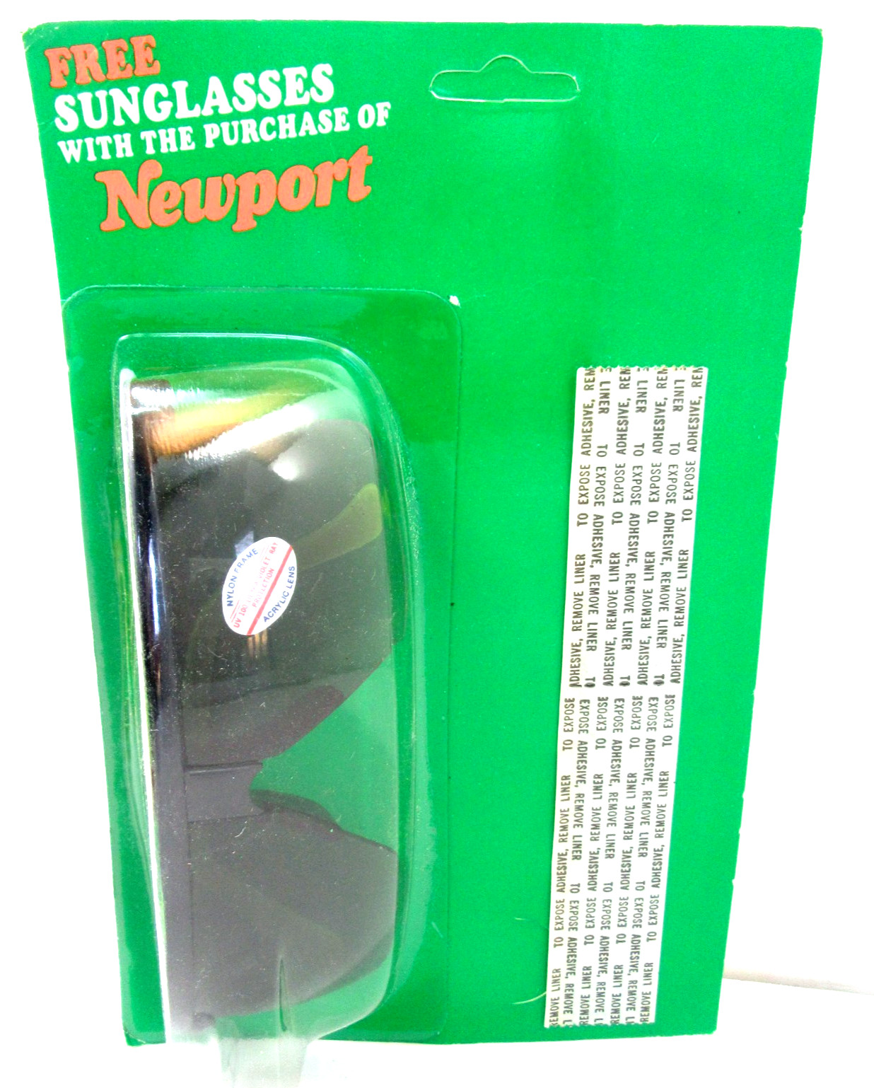 Newport Cigarettes Sunglasses New Old Stock Green Arms Vintage