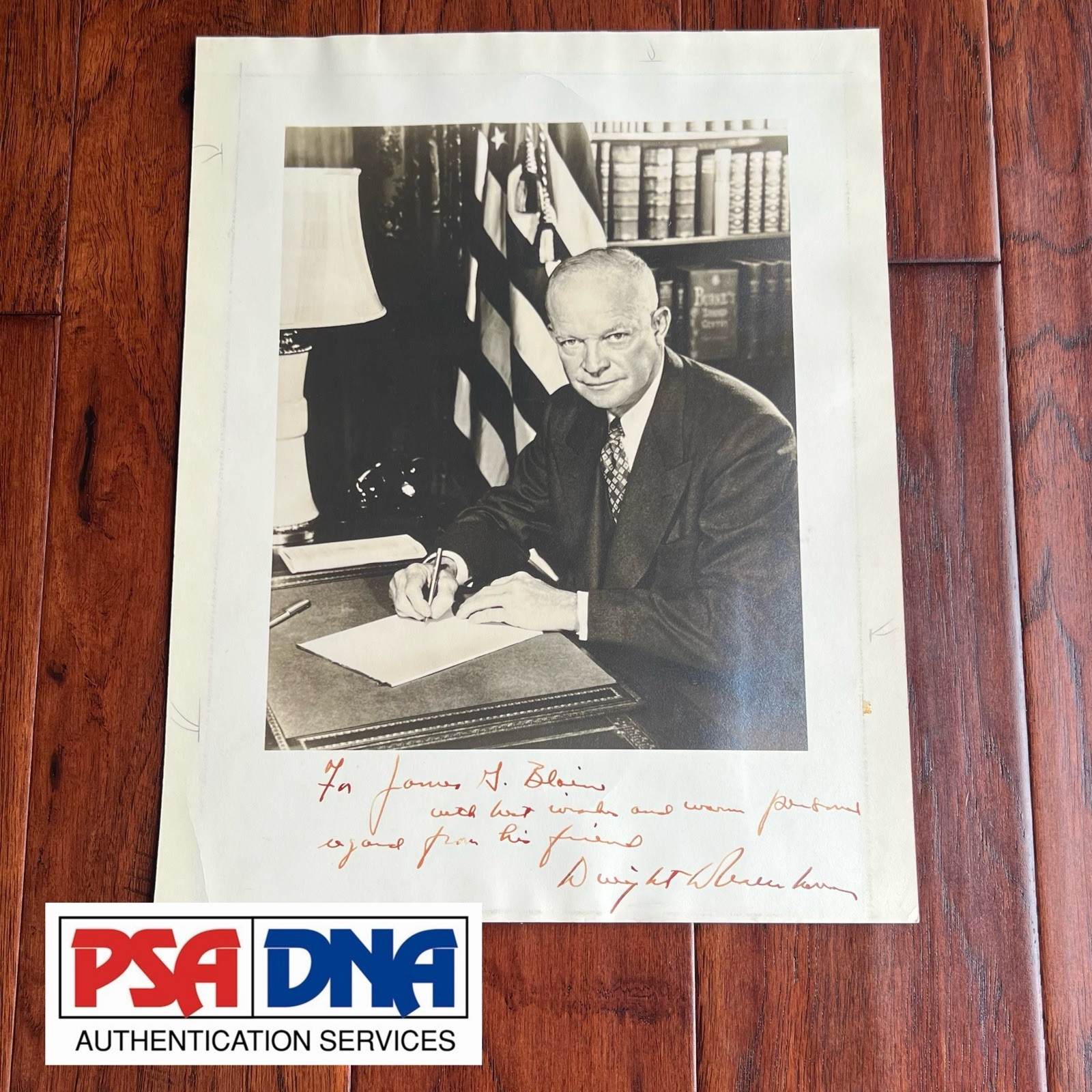 DWIGHT D. EISENHOWER Autograph INAUGURAL Photo Signed AS PRESIDENT 1952 * PSA