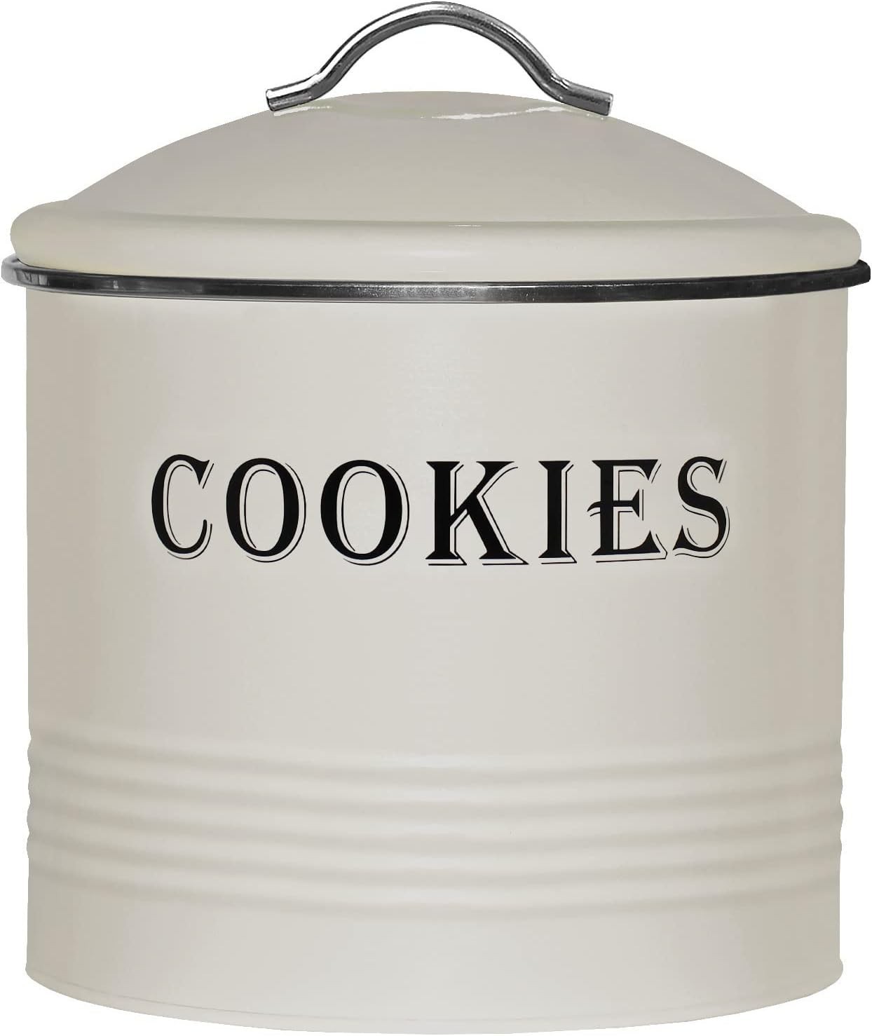 Blue Donuts Vintage Cookie Jar - Airtight Counter Standard, Ivory
