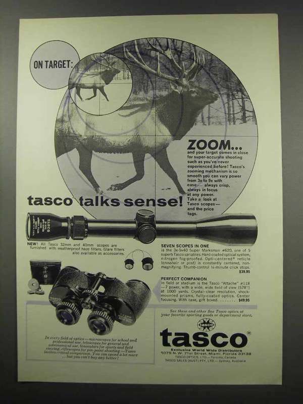 1966 Tasco Ad - Super Marksman #620 Scope, Binoculars