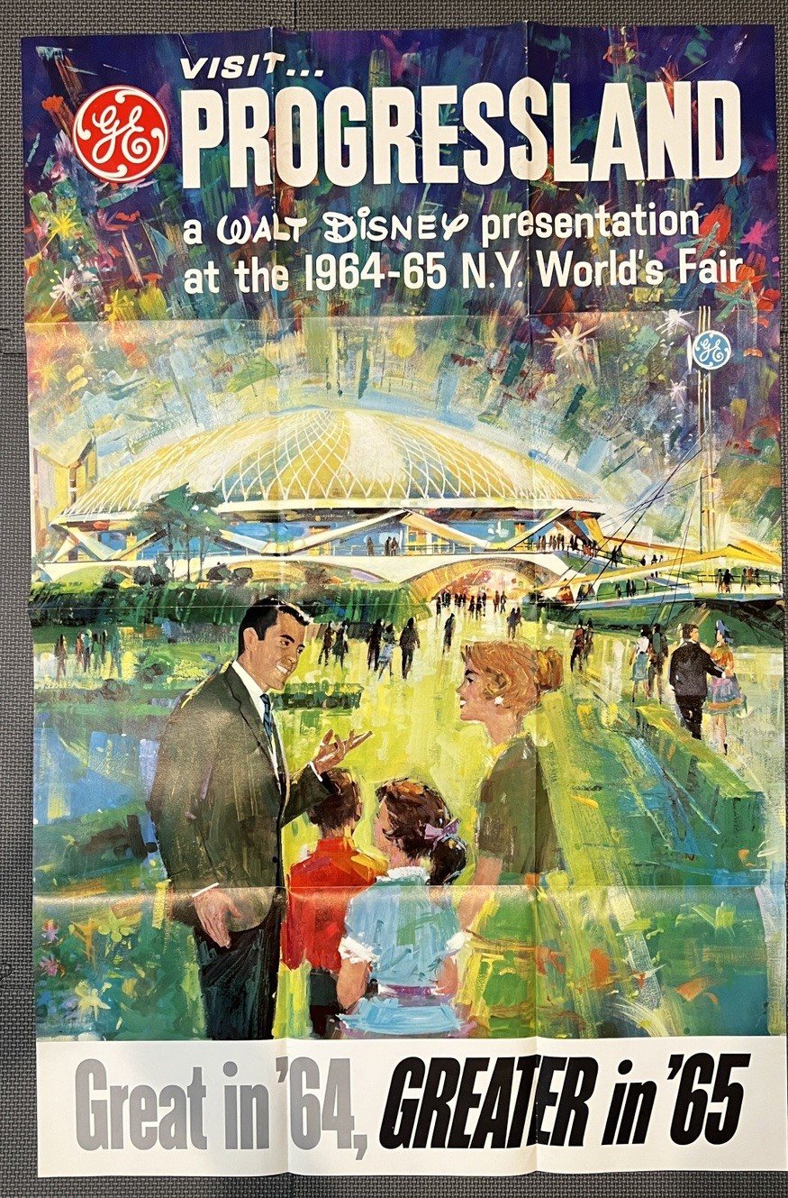 ORIGINAL RARE HTF Progressland Disney World’s Fair 1964-65 LARGE Poster ORIGINAL RARE HTF Progressland Disney World’s Fair 1964-65 LARGE Poster
