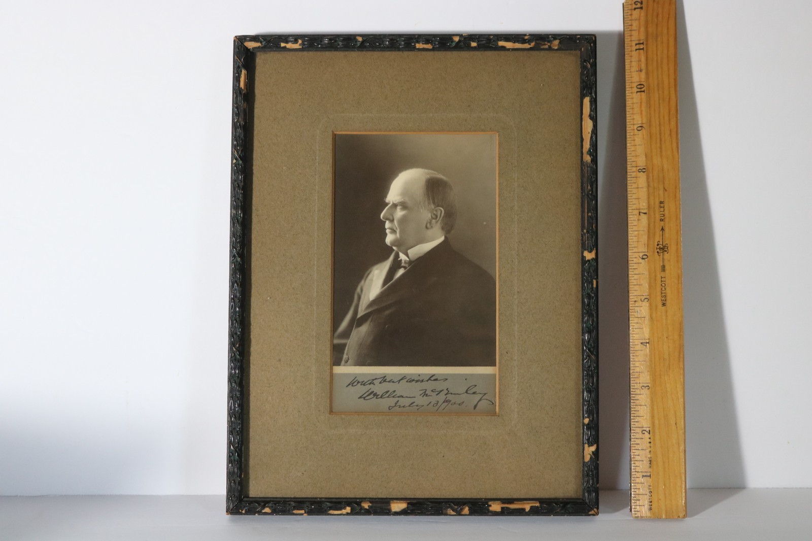 Fine ANTIQUE 1900 CABINET CARD PHOTO WILLIAM McKINLEY SIGNED AS U.S. PRESIDENT