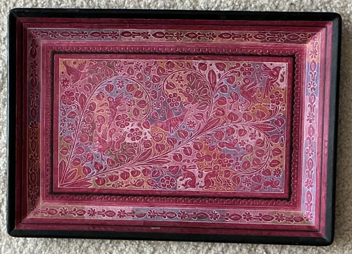 Vintage Handpainted Mexican Olinala Tray