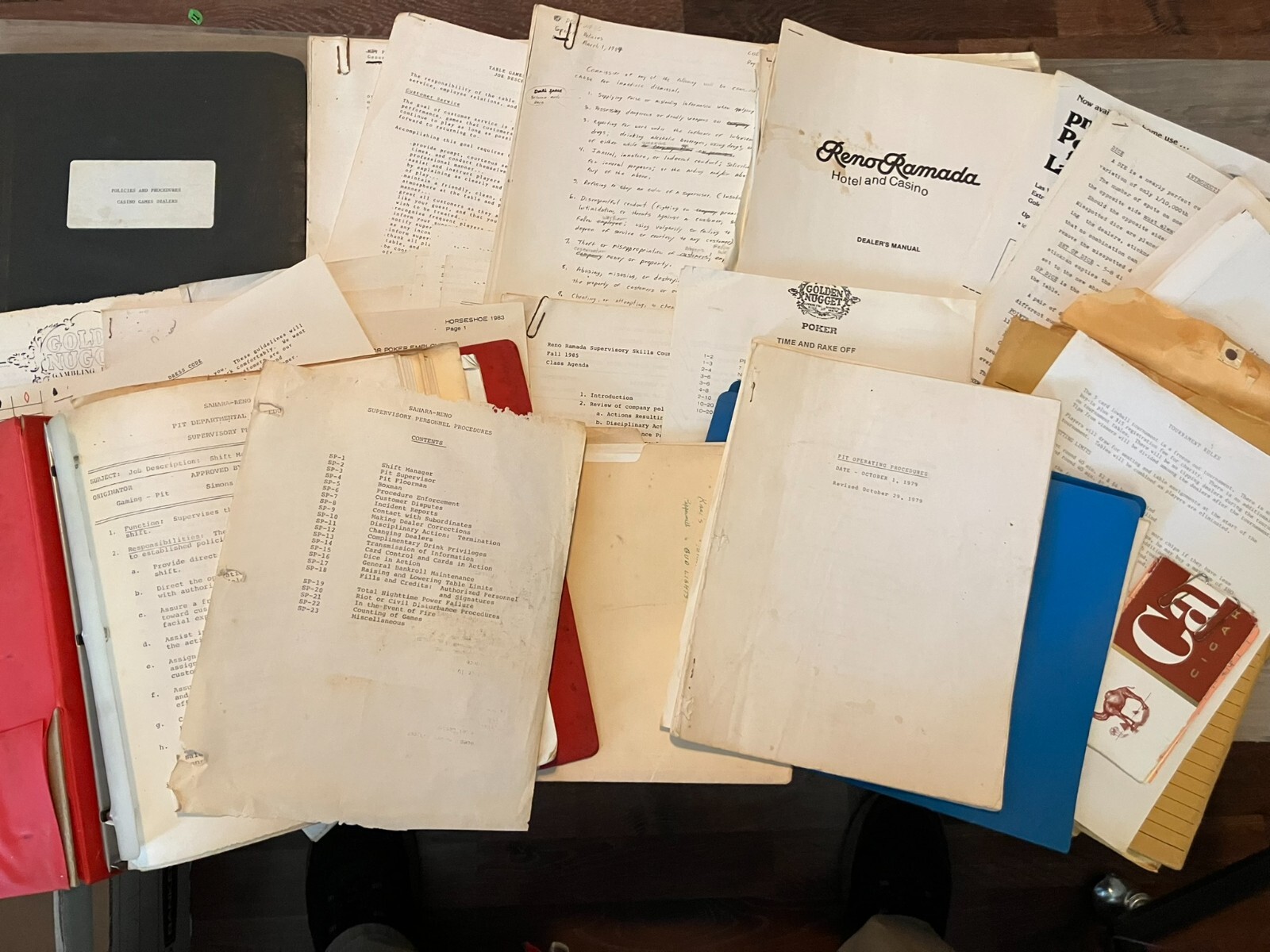 Estate Lot of Old 1970s-80s Casino Employees Manuals Operating Procedures Docs